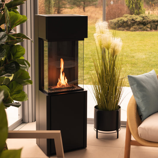 Bioethanol fireplace with a real flame - fueled by Fanola