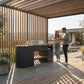 OVO GL outdoor kitchen on a terrace, couple standing beside it