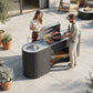 Grilling vegetables and meat on the OVO Grill 3B, top view