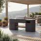 OVO GL outdoor kitchen on a rooftop terrace with lounge furniture