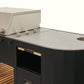 OVO GL - Dekton worktop with burner control knobs and built-in ice container