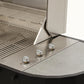 OVO Grill 3B with the lid open - cooking grates and warming rack
