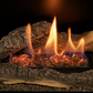 Set of 3 ceramic logs and glowing fibers